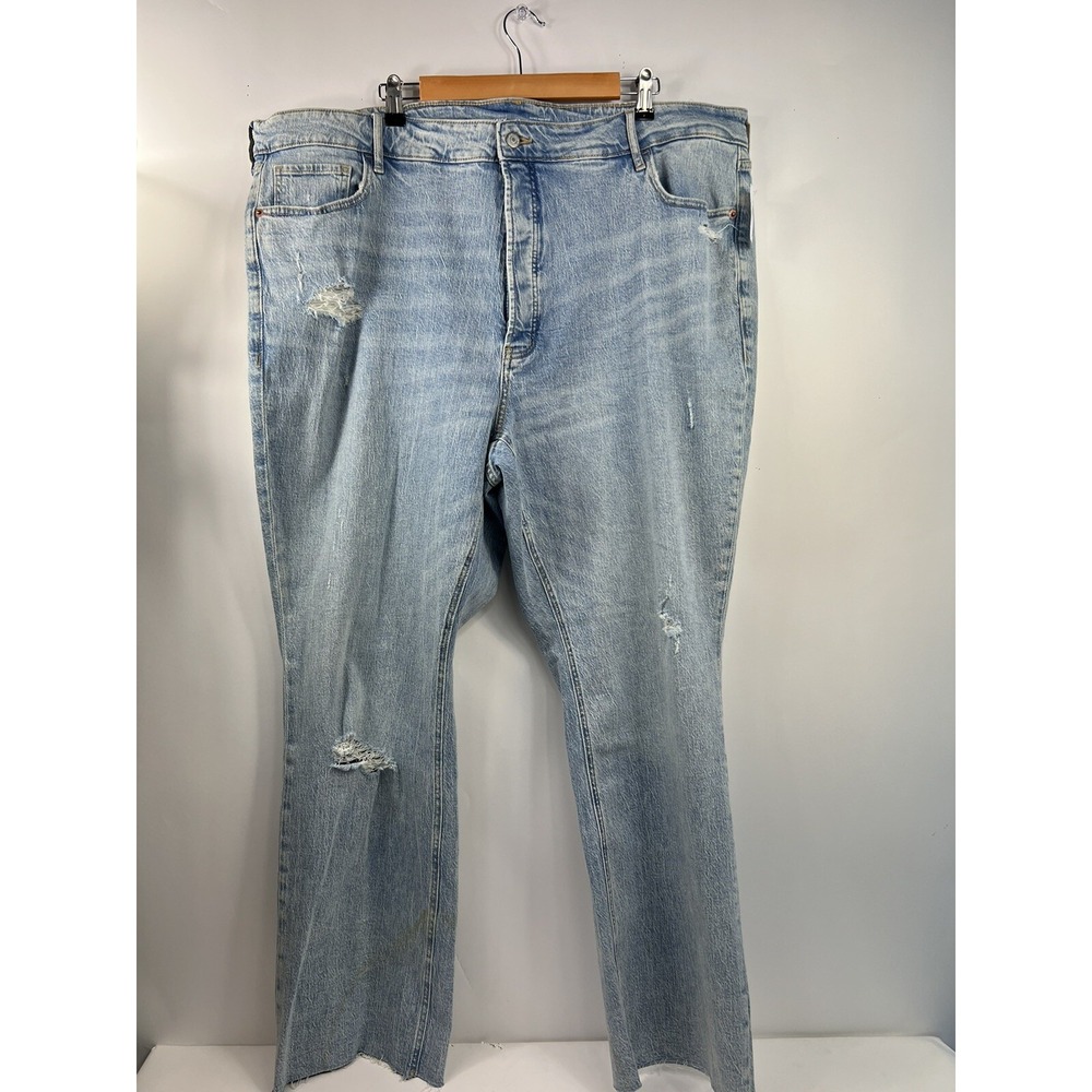 NWT Old Navy Jeans Womens Size 24 Blue Extra High Rise Kicker Bootcut Distressed